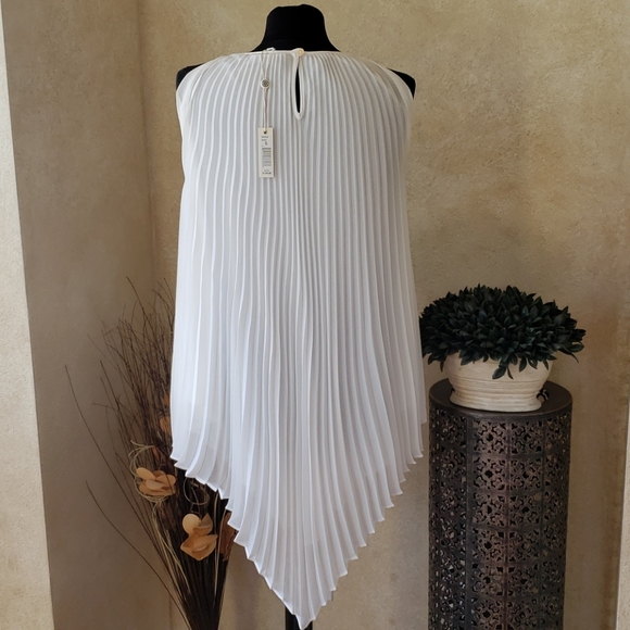 Max Studio Accordian Pleated Top Blouse Small - Picture 6 of 11